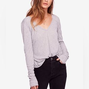 NWT Free People Ribbed V-Neck Top